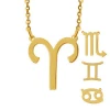 18K Gold Plated Zodiac Sign Pendant Horoscope Necklace For Women Jewelry