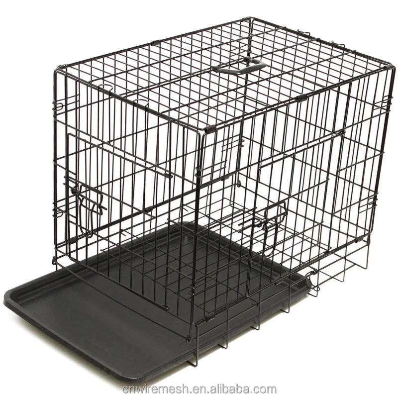 2016 Cheap New Design Black color Two door Foldable Large Dog Animal Cage