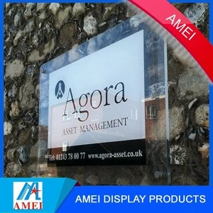 2017 clear wall mounted acrylic notice board for hotel & supermarket
