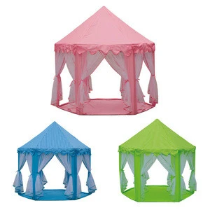 2018 green color indoor tent princess hexagon castle kids toy tent MC-1027