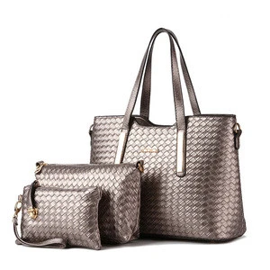 2018 high quality purse tote bag shoulder bag 3 pieces leather bag set luxury branded handbag