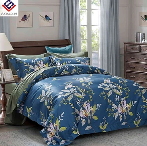 2018 new style floral design 100s 100% egyptian cotton printed duvet cover and bed sheet bedding sets with high quality