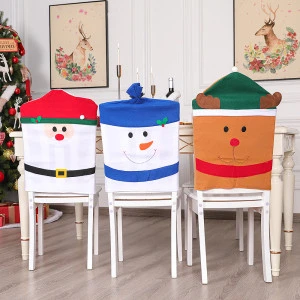 2020 Christmas Santa Chair Cover Christmas Decoration Supplies Elk Chair Seat Protector for Kitchen Dining Room