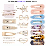 2020 Gift fashion women pearl hairpin gold and silver hair accessories clip for bride square handmade Hair Barrettes