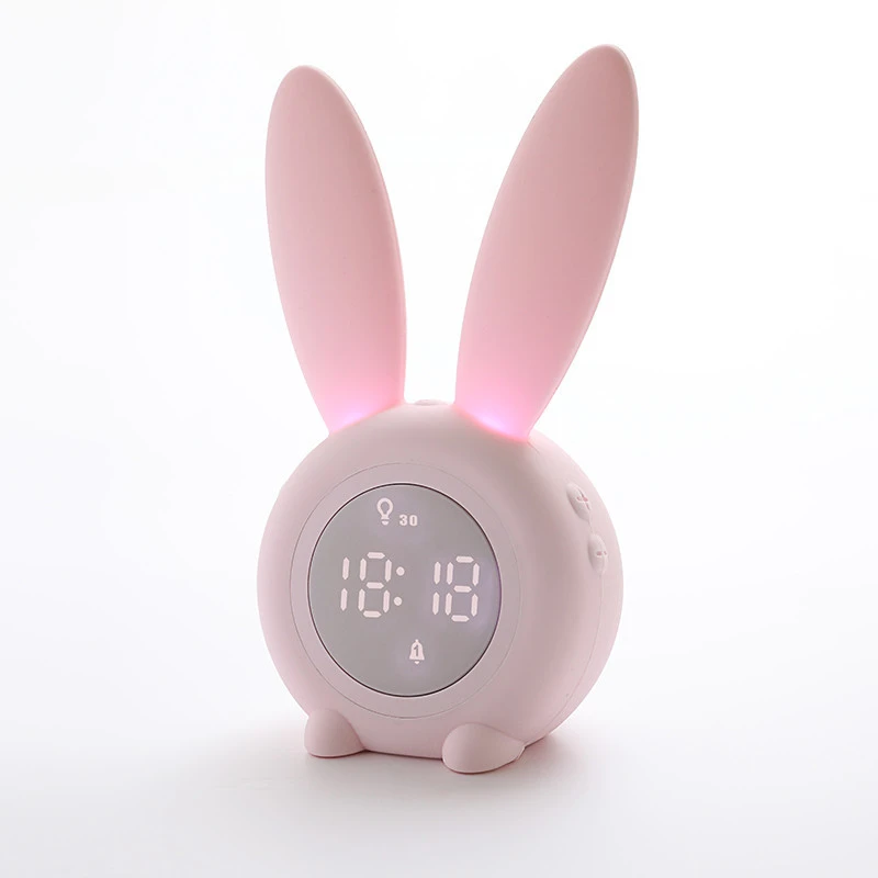 2020 Gift for Kids Led Clock Digital alarm clock Cute Rabbit Mini LED night light Animal Table Alarmed Clock
