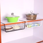2021 Creative iron metal products kitchen shelf cupboard hanging basket hanging rack storage rack wardrobe under the desk