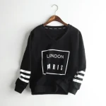2021 Custom V Neck London x Paris Blue Fashion Women Sweatshirt