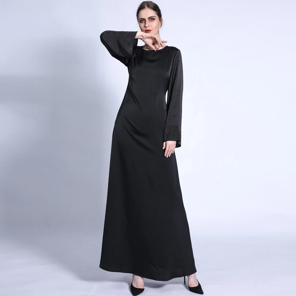 2021 Hot Selling Ramadan Rhinestone Women Dress Elegant Long  Maxi Muslim Dresses Popular High Quality  Abaya Islamic Clothing