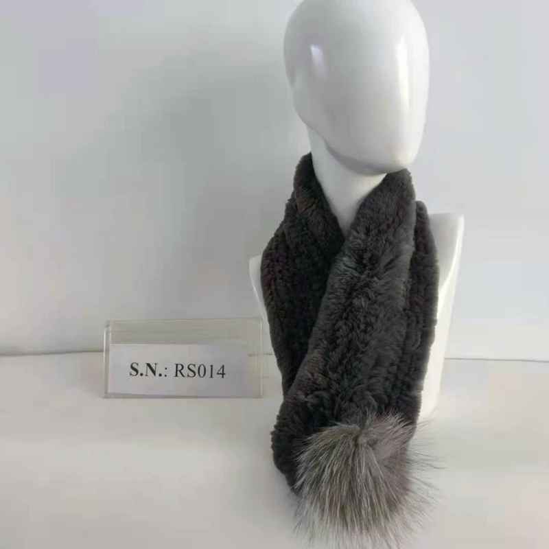 2021 hot wholesale womens Winter Scarf 100% genuine Rex rabbit hair scarf