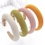 Import 2021 Korean New Hair Hoop Fashion Solid Color PU Leather Hairbands Women Hair Accessories Sponge Faux Leather Headband from China