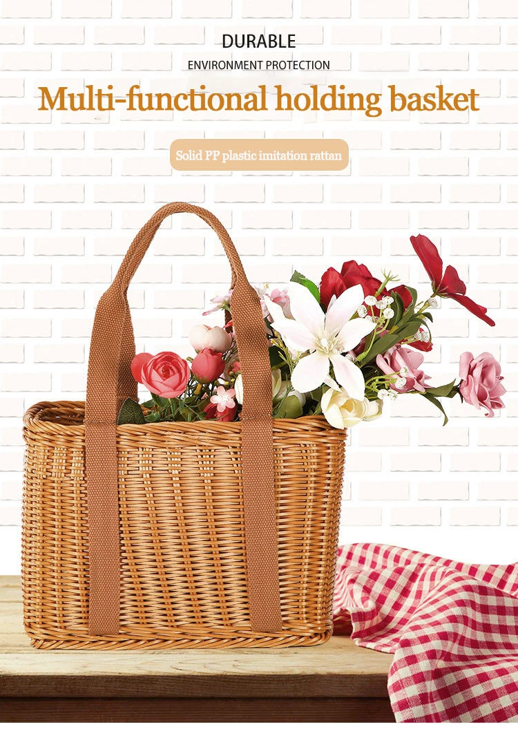 2021 Latest design women single-handle shoulder bag handmade rattan storage basket universal shopping bag