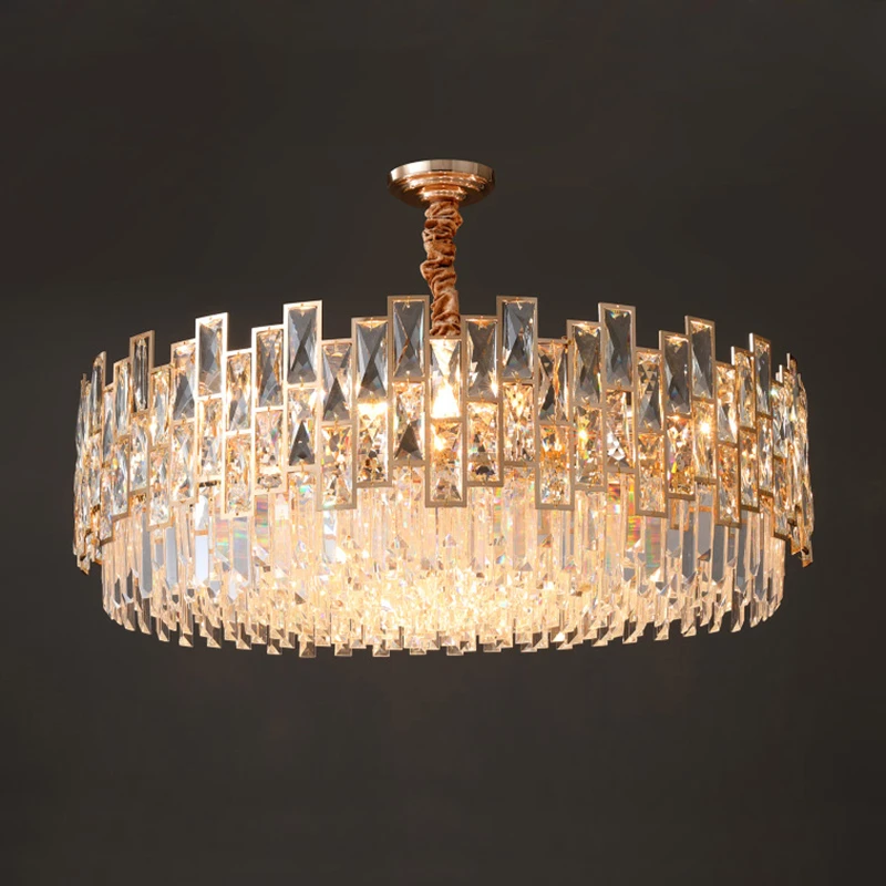 2021 living room chandeliers pendant lights crystal luxury black crystal ring chandelier hot sell modern k9 crystal chandelier