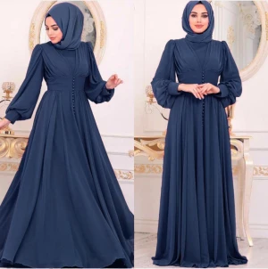 2021 new arrivals high quality plsu size islamic clothing ladies long sleeve chiffon maxi dress elegant abaya muslim dresses