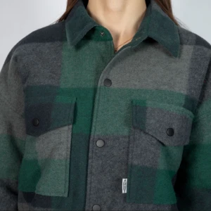 2021 new Plaid Recycled POLYESTER Green and Blue long SLEEVES OVER SHIRT FIT OVER MEN SHIRT