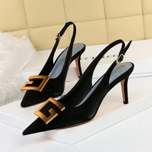 2024 Summer New Sexy Fashion Party High Quality Designer Heels Trendy Office Womens Dress Sandals Classic Style