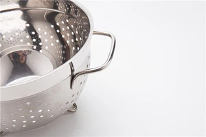 20/24/28cm 304 stainless steel filter Fruit basket wash vegetable Pasta Strainer metal colander