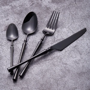 24pcs/set Small Waist Gilded 304 Stainless Steel High-end Western Cutlery Knife Fork Spoon Set Cutlery Set Fork Knife Spoon