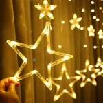 2.5M 138LED fairy string holiday 220V curtain light string five-pointed star LED light string night light