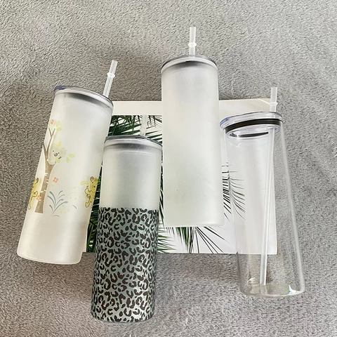 25oz blank sublimation same size as 20oz straight tumbler travel mugs with lid and plastic straw for Dye Sublimation Heat Press