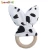 Import 2.68inch Teether Baby Rattle Teething Toy Bunny Ear Wooden teether with Crinkle Material to chew handmade Teether Toys for baby from China