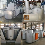 2X150kg Gas Heating Rotary Double Crucible Furnace for Die Casting Machine