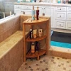 3-Tier wood bamboo bathroom corner shelf