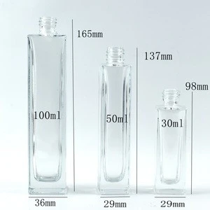 30ml 50 ml 100ml refillable oriental vintage recycled rectangle empty crystal perfume bottles