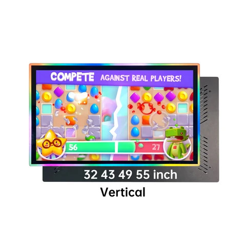 32/43 Inch Kiosk Touch Screen Capacitive Vertical Monitor With Led Light Curved Touch Monitor For Juego Arcade Game Machine