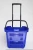 Import 35L Supermarket Plastic Folding Shopping Basket with two wheels from China