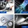 4-IN-1 Car Vacuum Cleaner Tire Inflator Portable Air Compressor with Tire Pressure Gauge LED Light DC 12V Auto Vacuum Cleaner