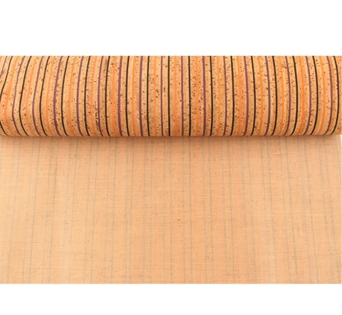 45*30CM colorful straps cork fabric PU synthetic leather sheet for shoes bags notebook furniture