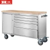 48 Inch Tool Chest Tool Trolly Cabinet 5 Drawers One Cabinet with Wheels and 2 Brakes, 3.8cm Rubber Timber Desk for Sale