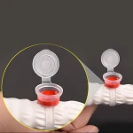 50PCS/bag Microblading disposable plastic pigment ring cups with cap ink cup ring for eyebrow make up body art
