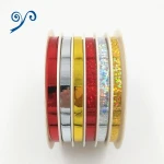 5mm Wide * 3m Long * 6 Colors Gift Ribbon on White Plastic Housing for Christmas Decorative Gift Wrapping