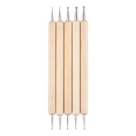 5pcs/set Double  DIY Rhinestones Sequins Wood Nail Art Dotting Tools Set