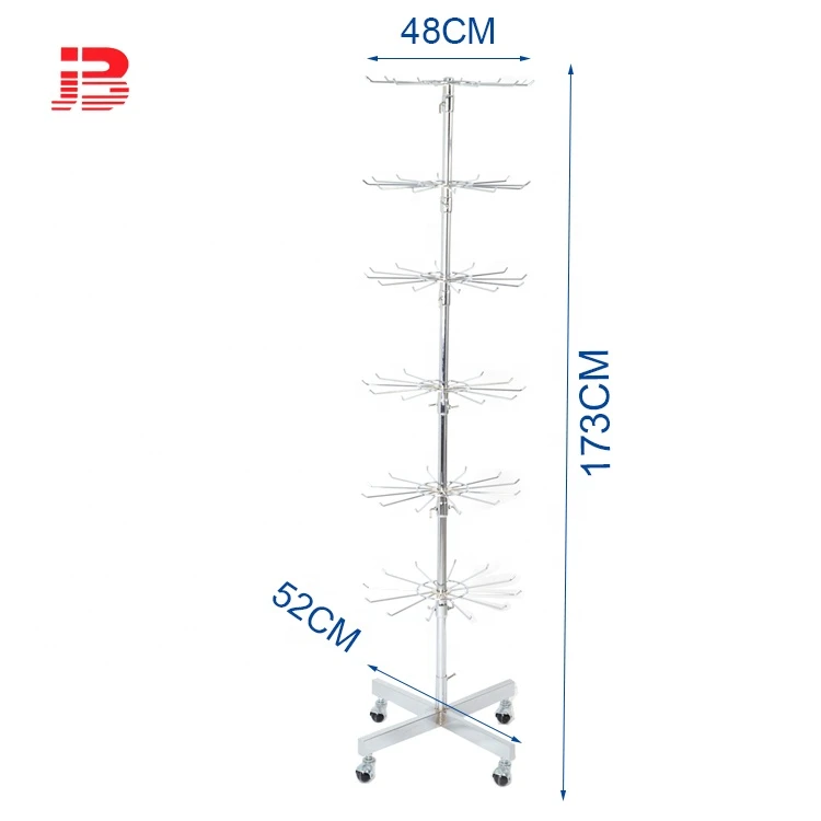 6 Tiers  Metal Display Stand Rotating Display Stand with Hook