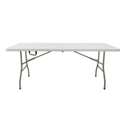 6ft Plastic Folding Table With Carry Handles Table
