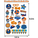 6pcs/lot Blippi Theme Birthday Decoration Stickers Bracelet Glasses Children Stickers Party Supplies For Kids Birthday Supplies