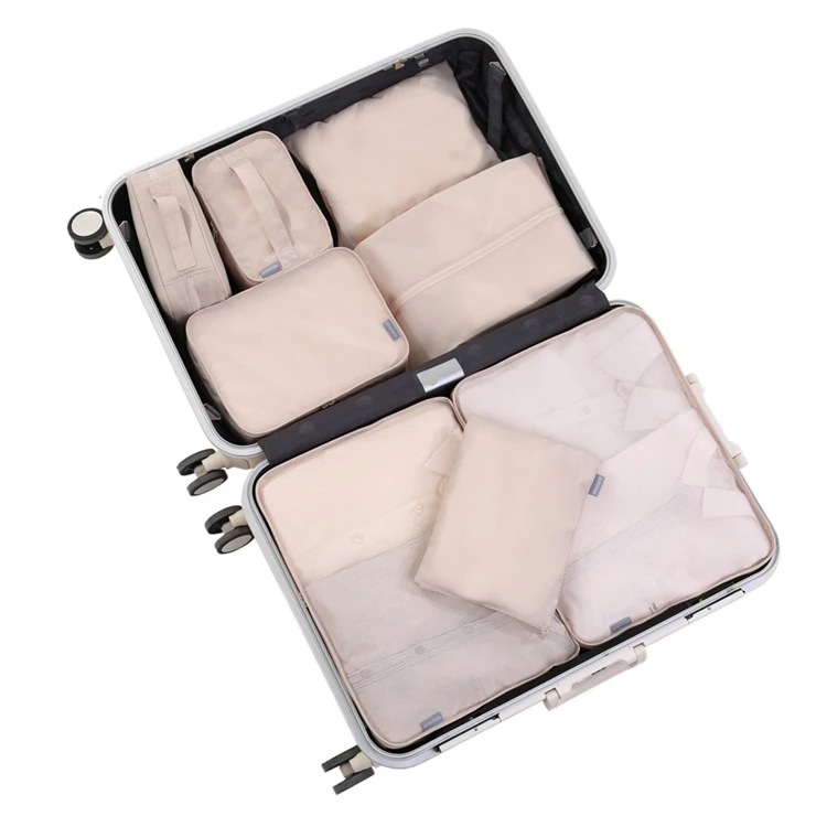 8 Piece Packing Cubes Clothes Organizers Travel Bag Eco Friendly Packing Cubes with Toiletries Kits and Shoe Bag 1pc/poly Bag