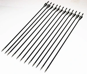80cm Spine 400,Black White Target Practice Steel Point Archery Fiberglass Arrows for Hunting Compound Bow