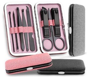 8pcs/Set Stainless Steel Nail Clipper Pedicure Set with Scissor Tweezer Professional Manicure Tools Nail Supplies