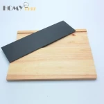 9 pieces Acacia wood slate cheese board set with knife and cheese marker