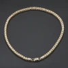 925 Silver VVS Moissanite 10K 14K Gold Pure Real Solid Gold Plated Saint Franco Chain Necklace