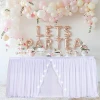 9ft LED Elegant  Spandex Linen Cloth White Tulle Tutu Table Skirt for Event Baby Shower Banquet Bridal Wedding Decorative