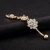 Import AAA Cubic Zirconia Yellow / White Gold Plated Belly Rings Long Flower Design Pendant Body Jewelry from China