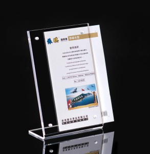 Acrylic Advertising Display clear L shape Tabletop Menu Display Holder