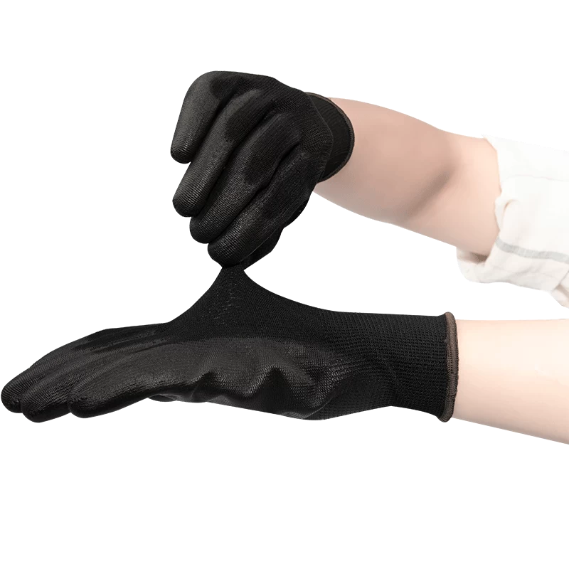 AIBUSISO High Guality Cheap Black Comfortable Breathable Waterproof And Wear-resistant Pu Palm Gloves