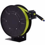 Air Hose Reel Auto Rewind Steel Compressor Hose w/ Retractable 3/8" x 50' Rubber Hose, Max.300 PSI