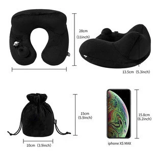 Airplane Travel Set Inflatable Travel Neck Pillow with Eye Mask and Earplug