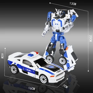Amazon drop shipping 2 in 1 diecase ploice car robot toy